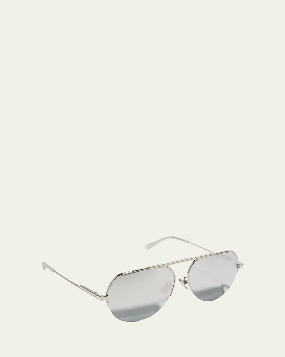 Mirrored Metal & Acetate Aviator Sunglasses